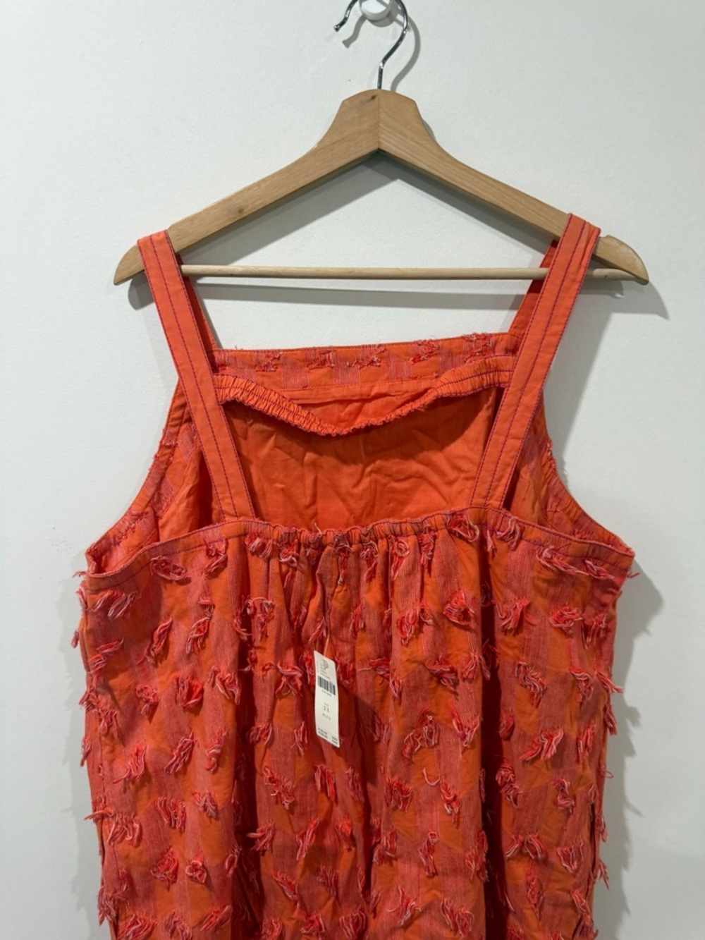 Anthropologie Orange Textured Tiered Midi Dress - Picture 4 of 10